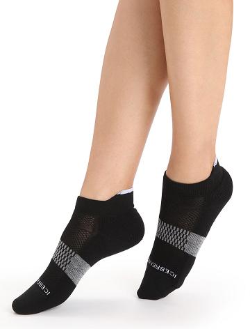 Chaussettes Icebreaker Merino Multisport Light Micro Femme Noir Blanche | FR 1445QMAZ